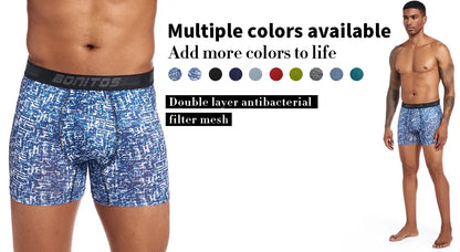 4pieces BONITOS Cotton Boxer Briefs Letter Waistband Men's Panties Print Boxers Underwear Men Underpants Gift Christmas Hat