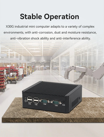 Fanless Industrial Mini PC Pentium J2900 4x Serial Ports RS232 RS485 2x Gigabit Ethernet Mini PCIe WiFi 4G LTE SIM Windows Linux