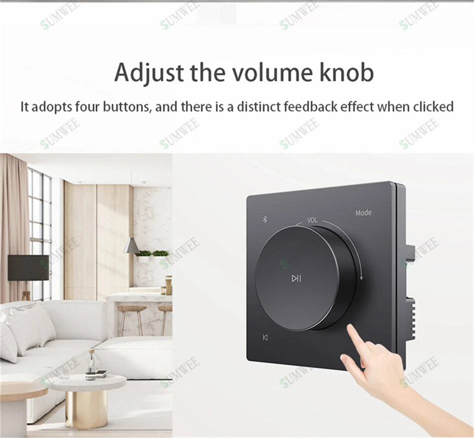 Mini Wall Amplifier Panel Bluetooth-compatible HiFi Home Theater Stereo Sound Audio TF USB Music control system ceiling speakers