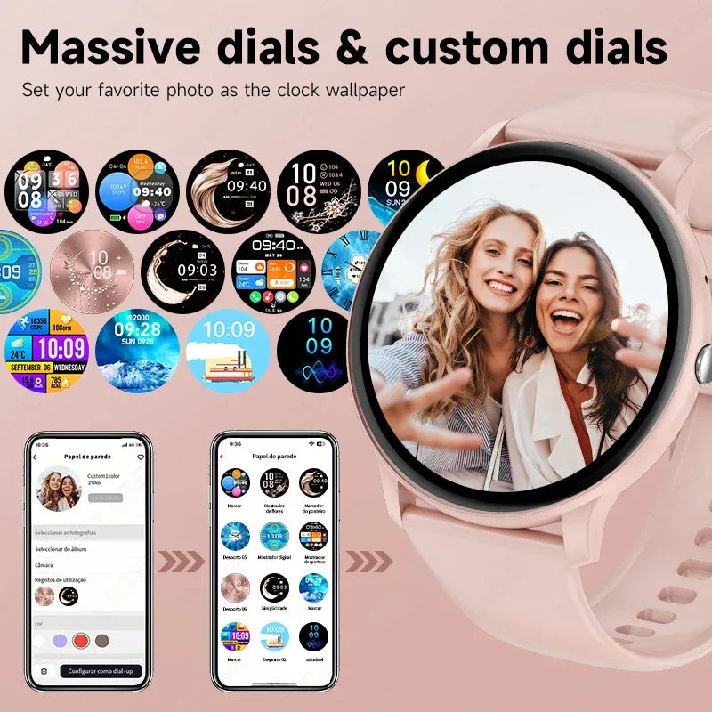 LIGE Smart Watch Women 1.39'' Full Touch Screen Custom Dials Wristwatch Bluetooth Call Blood Oxygen Monitor Sport Smartwatch Men