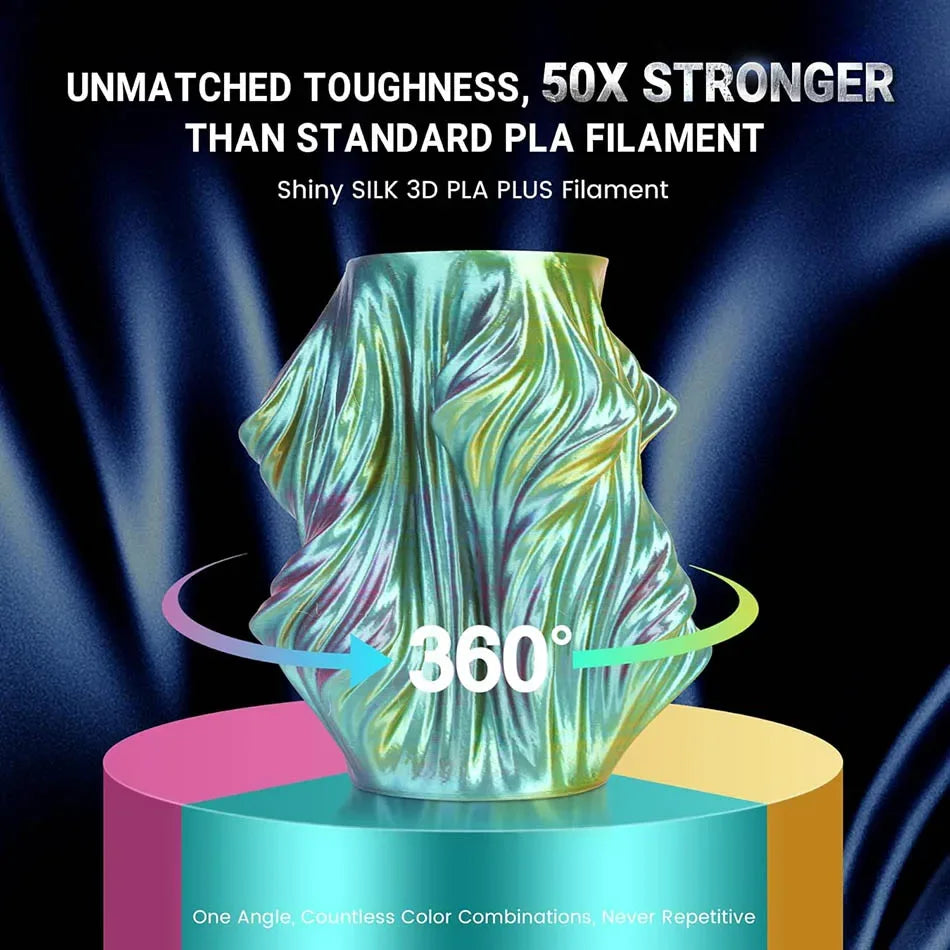 JAYO 10Rolls SILK PLA+ 3D Filament 1.75mm SILK PLA Rainbow  Filament for FDM 3D Printer SILK Dual & Triple 3D Printing Materials