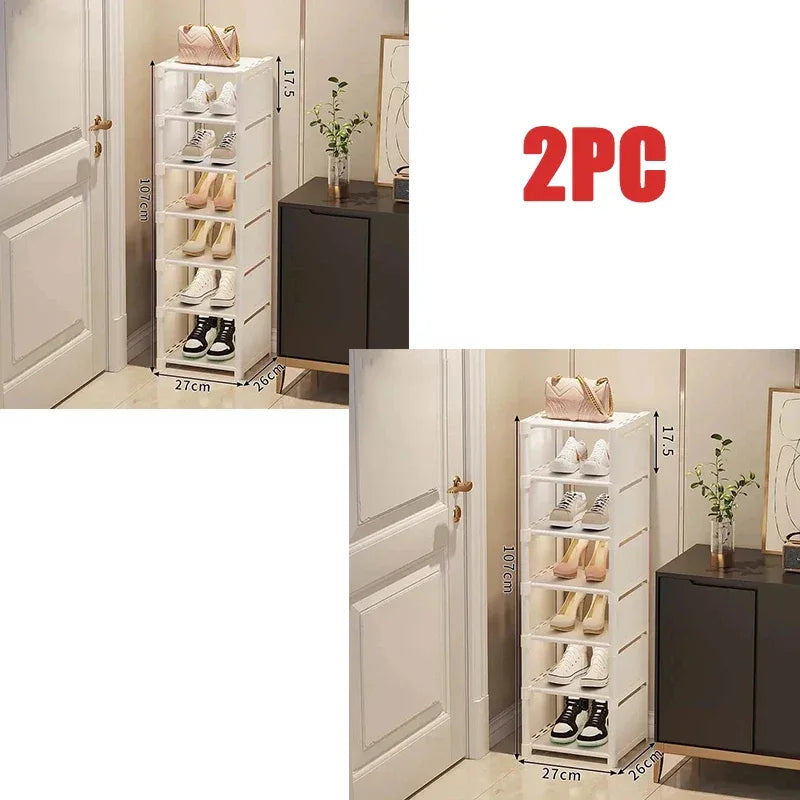 Multiple Layers Shoe Organizer Shoe Rack Organizer Space Saving Rack For Wall Corner Stackable Shelf  Adjustable Saving Cabinet