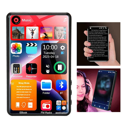 4 Inch Full Touch Screen MP3 Player Bluetooth 5.2 Walkman MP4 16GB Built-in Speaker Music Player with FM Radio Recorder E-Book