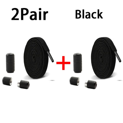 Metal Capsule Buckle Shoelaces without ties Sneaker Flats Elastic Laces Kids Adult Quick Lace On/Off Shoelace 1Pair/2Pair