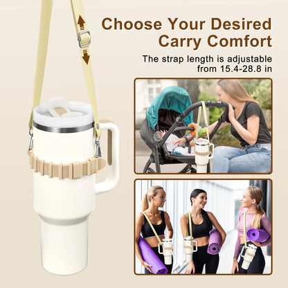 Eary Silicone Portable Water Bottle Carry Strap Handle Adjustable Water Bottle Sling Carrier With Strap Universal Cup Accessory