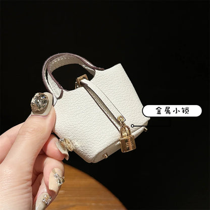 2024 New style Mini House Small Bag Handheld Portable Hand Rope Bluetooth Earphone Bag Zero Wallet Multi functional Small Bag