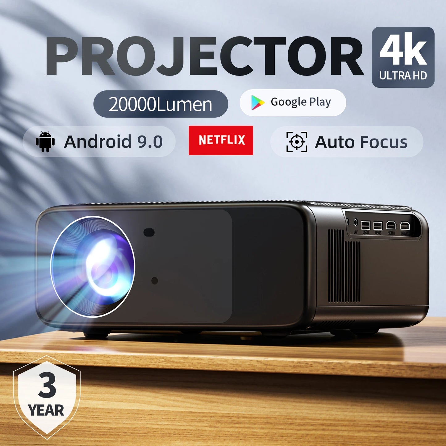 Fintex LT2 Ultra 20000Lumen Projector Online 4K Full HD 1080P HDR10 Proyector 1000 ANSI Android9.0 ASA3.0 Auto Focus Projectors