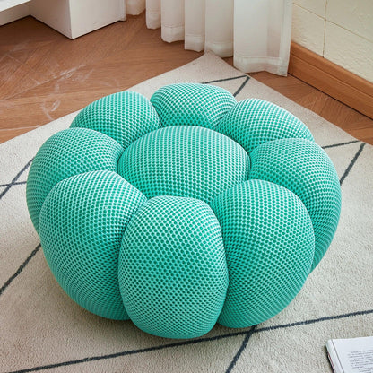 Nordic Sofa Pedal Simple Round Stool Low Ottomans Living Room Sofa Footstool 3D Fabric Creative Leg Footstool Pumpkin Footstools