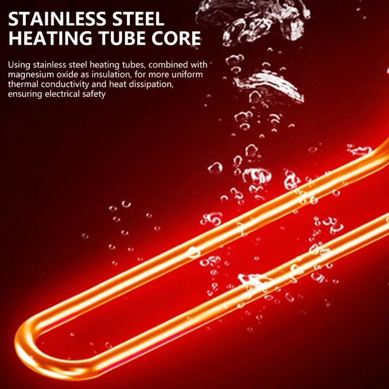 Fast Acting Heater 1500W Electric Water Heater Stainless Steel Texture Home and Office Travel Heater Suitable for Pools