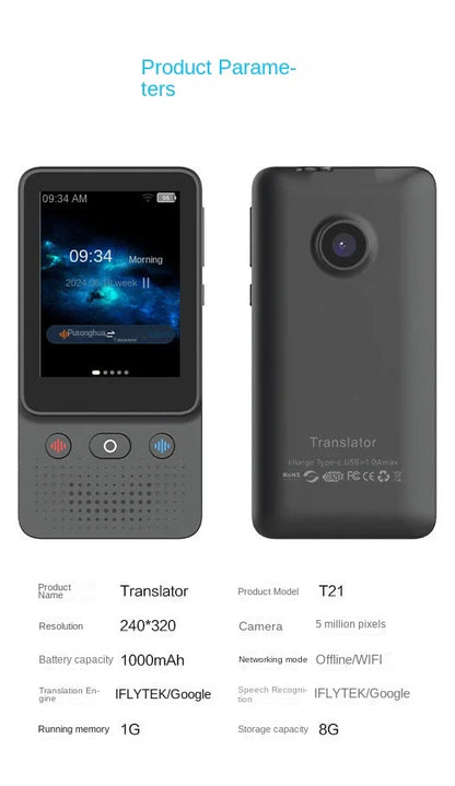 AI Intelligent Voice Translation Machine for 138 Online Languages, Photo Translation, Recording, Transcription, and Translation