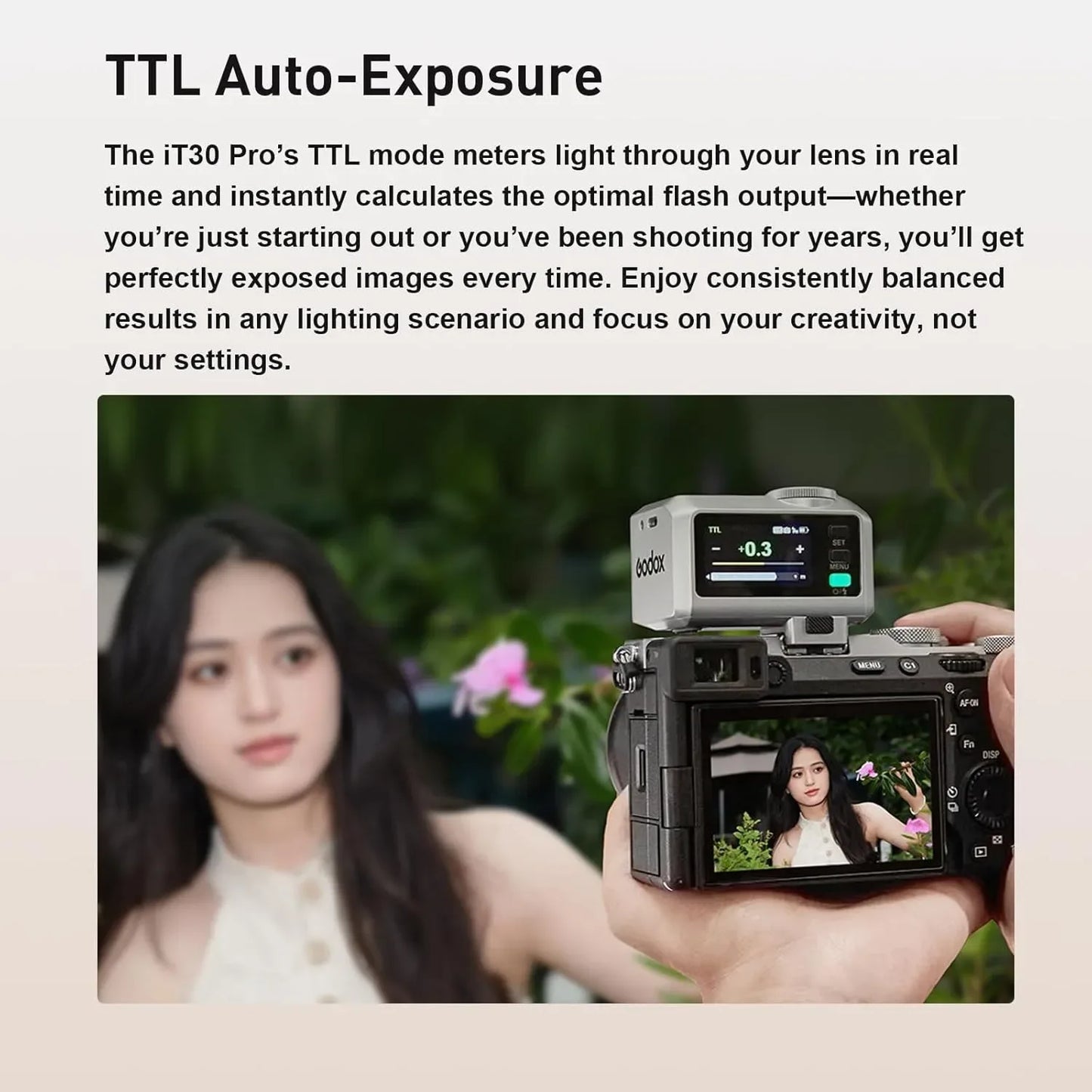 Godox iT30 Pro C N S iT30Pro Touchscreen Pocket Flash TTL 2.4G Wireless on Camera Flash for Canon,Sony,Nikon,Olympus,Fujifilm