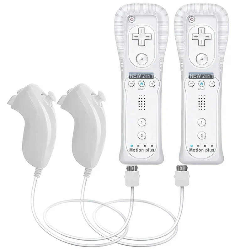 a Whole Set Remote Controller with Nunchuck Controller for  Wii Games Control for Wii Console Wireless Gamepad with Motion Plus
