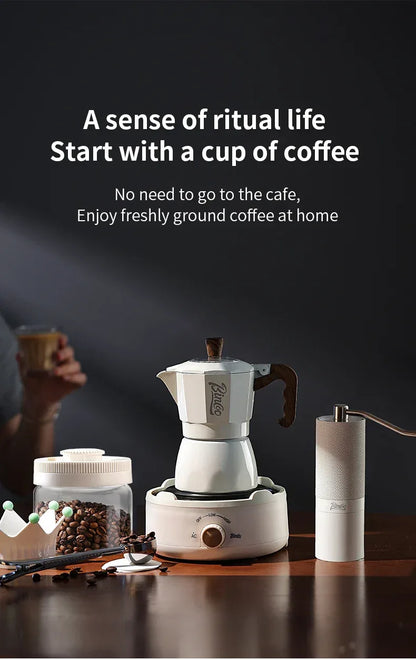 Bincoo Dual Valve Moka Pot Espresso Machine Extraction Coffee Mocha Pot，Electric Heating Furnace Italian Home Barista Tool 220V