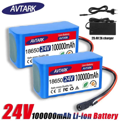 NEW 7s3p 24V 100Ah 18650 Efficient stable Lithium Battery Li-ion Battery pack and US/EU 2A Charger Battery Pack for Bicycle