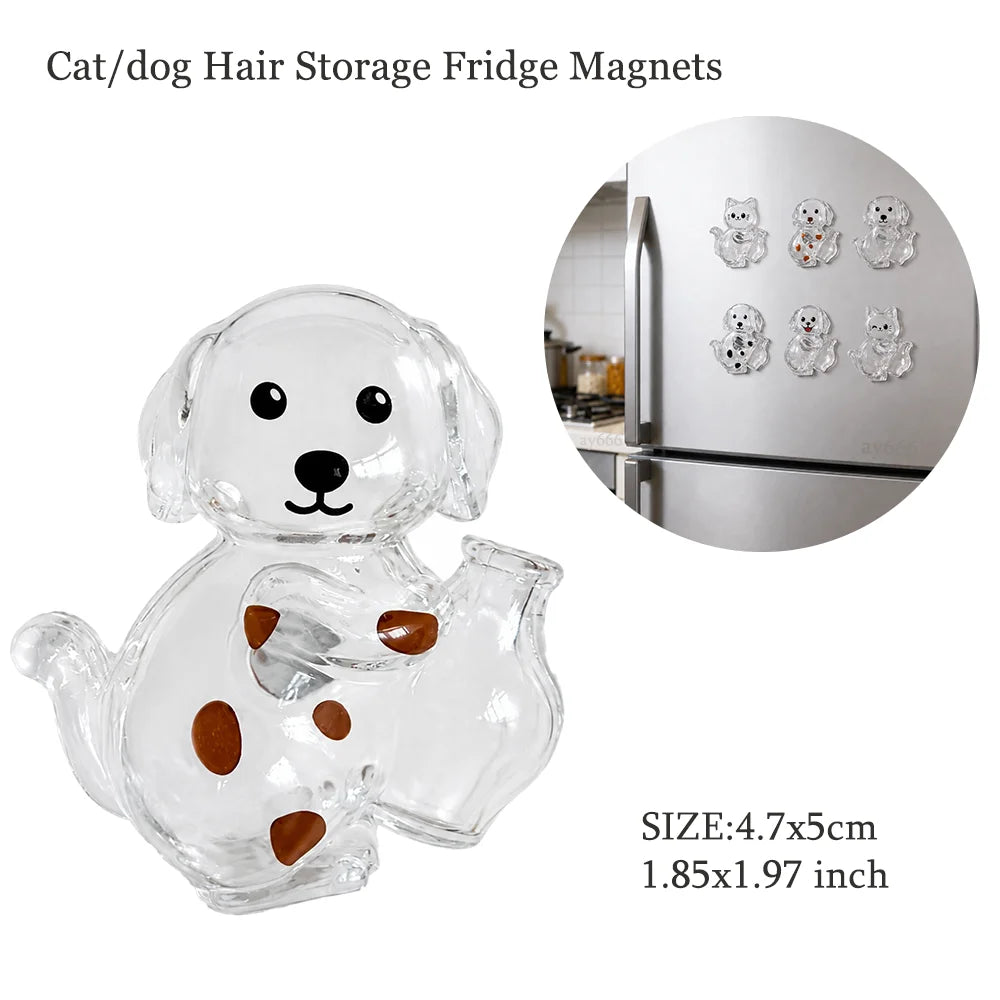 Adorable Dog Hair Storage Pendant Transparent Lovely Pet Hair Storage Box Keychain Handmade DIY Pet Souvenirs for Pet Lovers