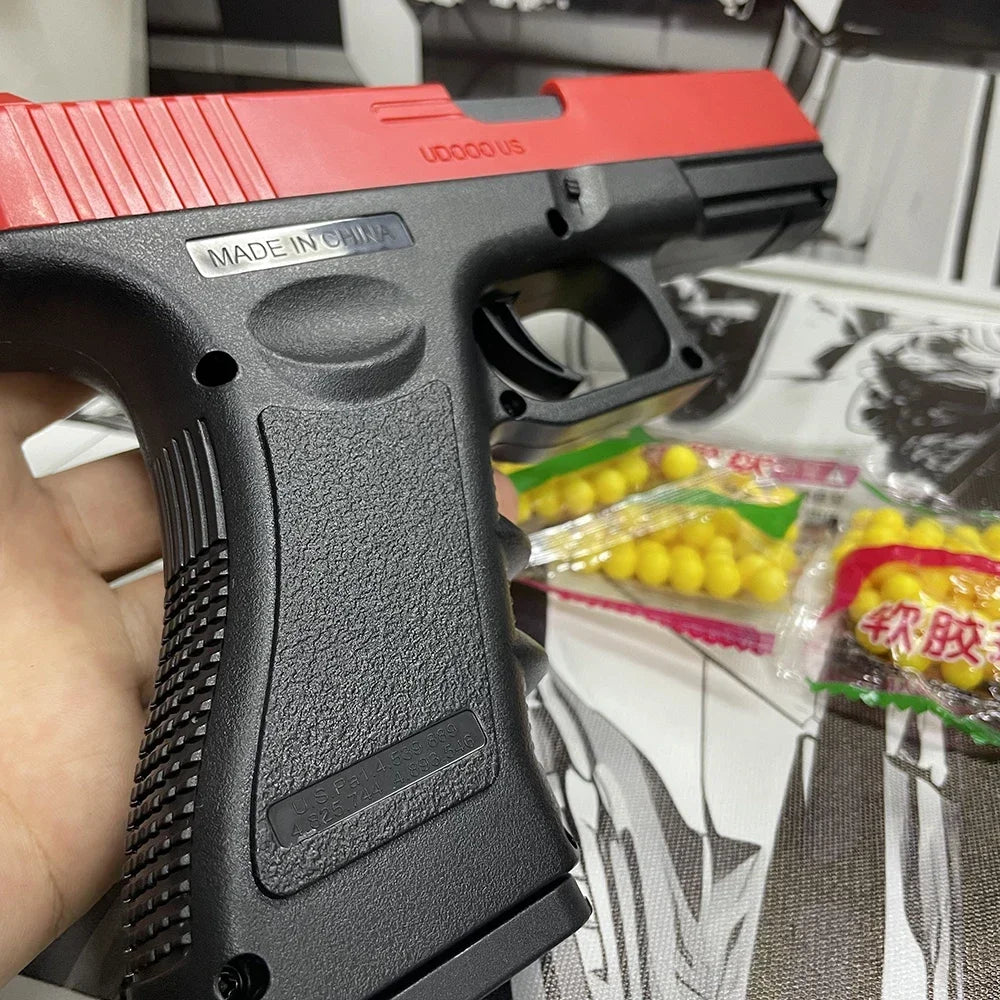 2025 New Soft Bullet and Airsoft Pistol Manual G17 G lock Toy Gun Lower Magazine Laser Outdoor Sports CS Game Weapon Kisd Gift