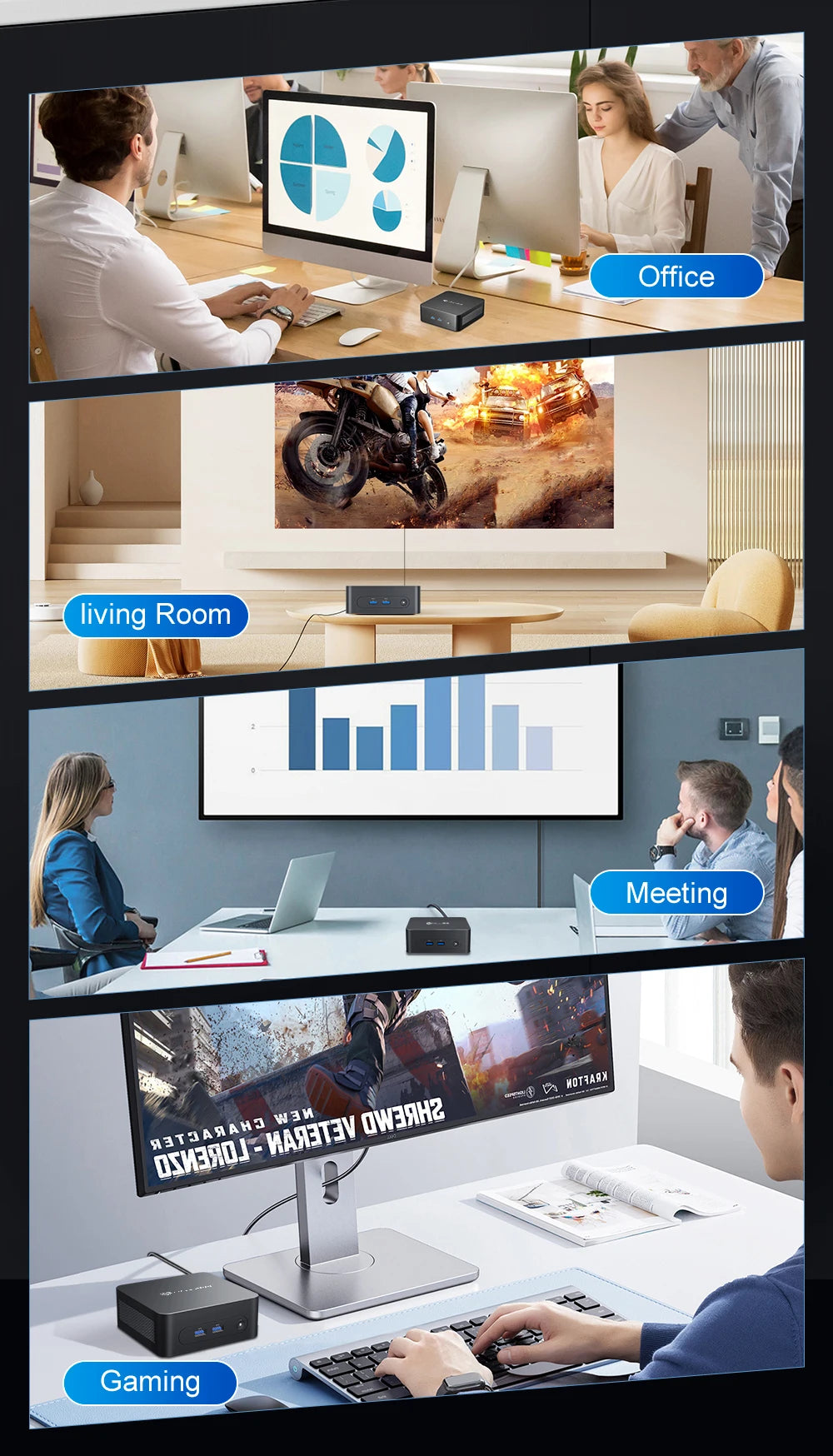 MLLSE M2 Plus Mini PC Intel Celeron 5205U Processor 8GB RAM 256GB ROM WiFi 5 BT4.2 Windows 11 Pro Desktop Computer