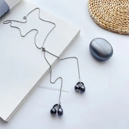 Elegant Stainless Steel Earphone Lanyard Anti Slip Clip Secure Cord for Huawei FreeClip Sports Commuting Daily Use