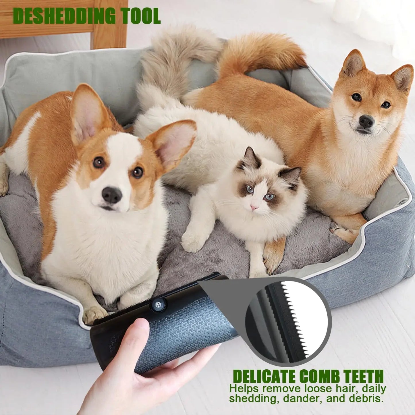 Upgraded Pet Professional Brush Dog Hair Remover Pet Fur Knot Cutter Puppy Cat Comb Brush Dog Grooming Shedding Supplies Deshed