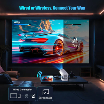 Magcubic HY300 Pro+ Android14 Projector 8000 Lumens 720P Outdoor Portable Movie Home with 5W Speaker WiFi6 BT5.4 Upgrated HY300