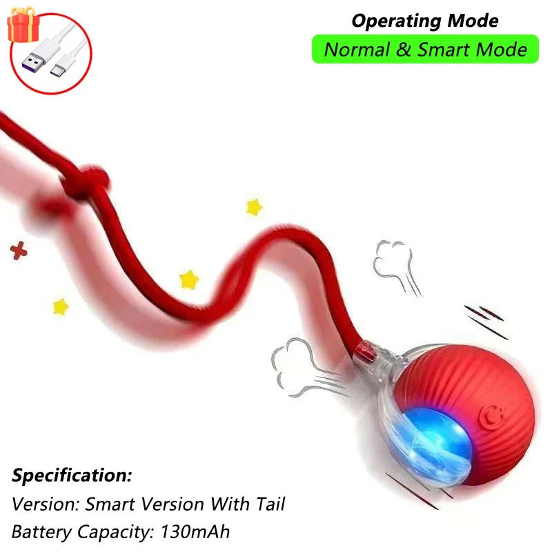 This Interactive Spherical Toy for Cats Features an Automatically Rotating Tail Ball Design and Is Rechargeable Electric Pet Toy