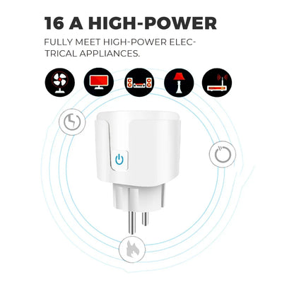 EU 16A/20A Smart Plug WiFi Socket With Power Monitor Timing Function Tuya Smart Life APP Control Works With Alexa Google Home