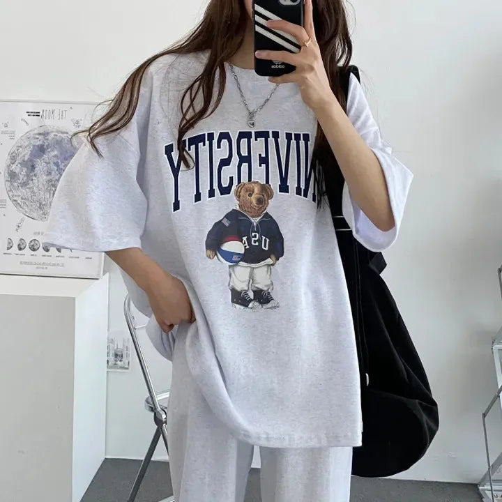 Cartoon Long Sleeve Tracksuits autumn Fashion Casual Sportswear Two Piece Pants Sets Female Large Size Women Suits 2024