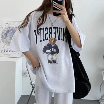 Cartoon Long Sleeve Tracksuits autumn Fashion Casual Sportswear Two Piece Pants Sets Female Large Size Women Suits 2024
