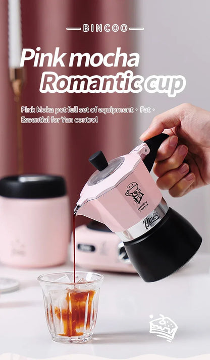 Bincoo Double valve Moka Pot Electric Stove Set Coffee Pot Household Italian Espresso Machine Mocha Pot Barista Accessories 220V