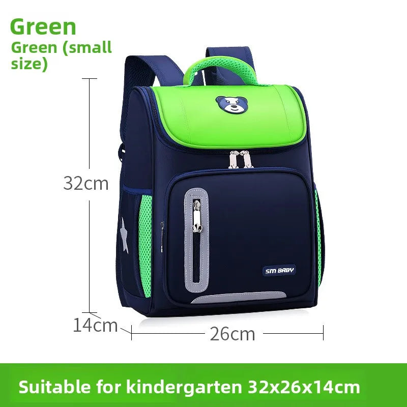 Lightweight Kids Backpack 1 3 6 Grade Spine Protection Reflective Space School Bag for Elementary Students