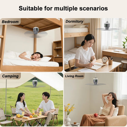 12000mAh Ceiling Fans Portable Outdoor Camping Fan With Remote Control LED Light USB Electric Tent Air Circulator Fan