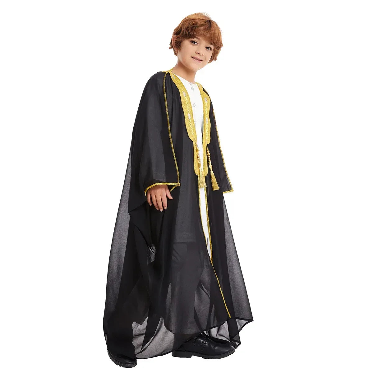 Muslim Saudi Arabian Boy Abaya Children Praying Islamic Clothing Kimono Middle Eastern Teen Dress Dubai New Fashion Classic