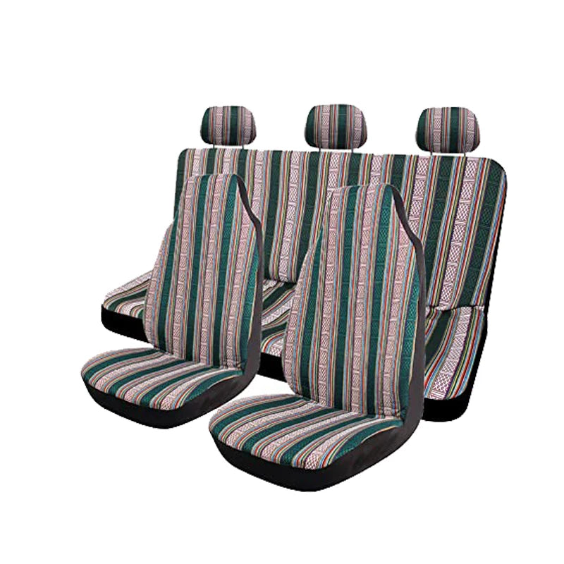 AUTO PLUS Car Seat Covers Set Baja Saddle Blanket Weave Universal Fit Most Car Seat Protection Steering Wheel Cover Protector by PDG ibma