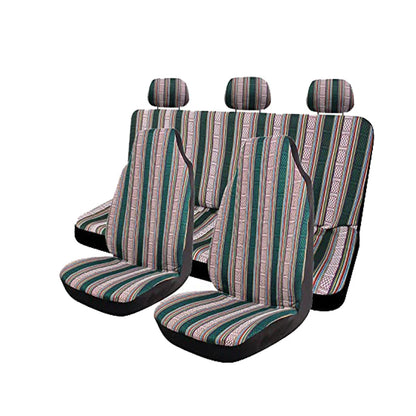 AUTO PLUS Car Seat Covers Set Baja Saddle Blanket Weave Universal Fit Most Car Seat Protection Steering Wheel Cover Protector by PDG ibma