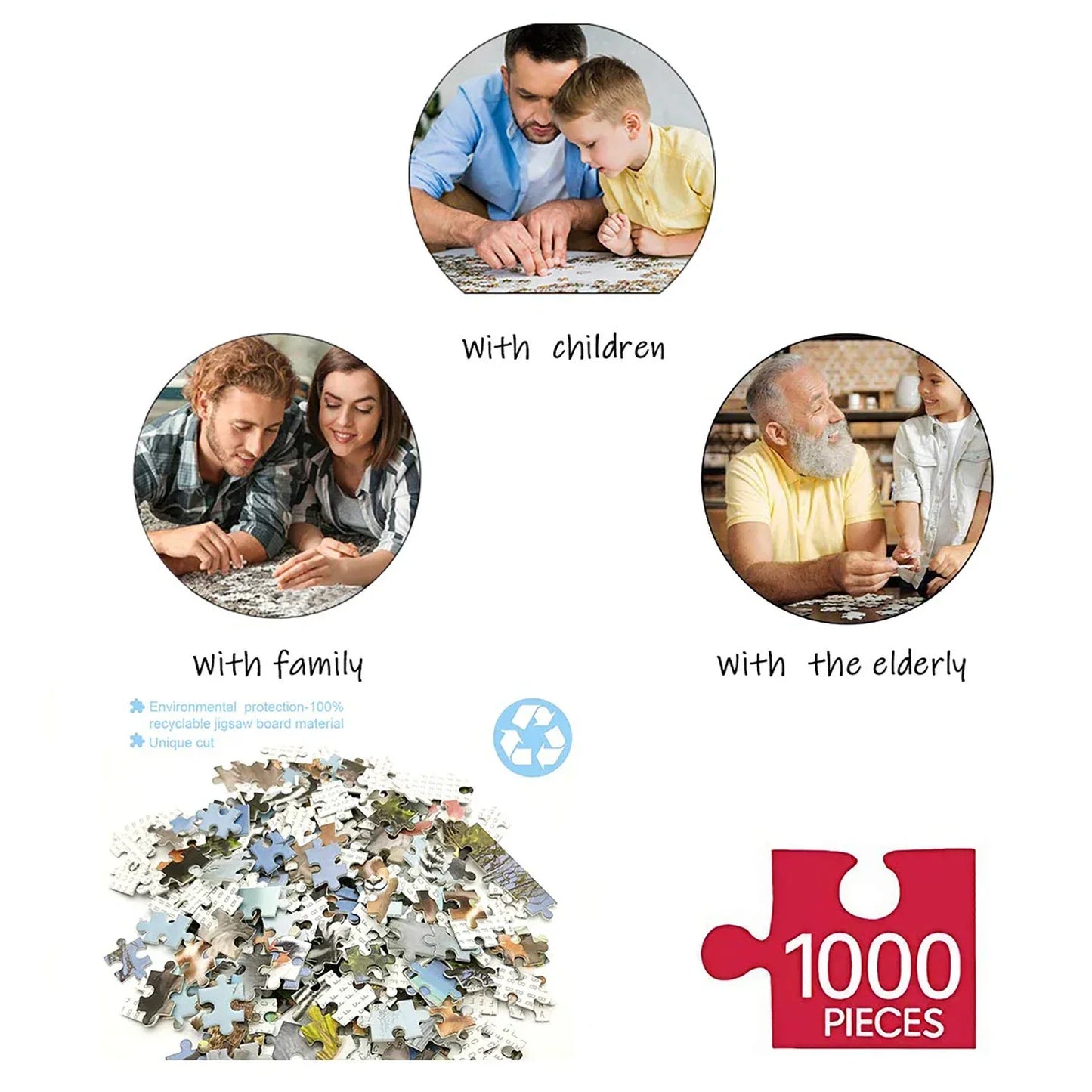 1000 Pieces Ocean Giant Turtle Jigsaw Puzzle Home Decor Adults Puzzle Games Family Fun Floor Puzzles Educational Toys for Kids