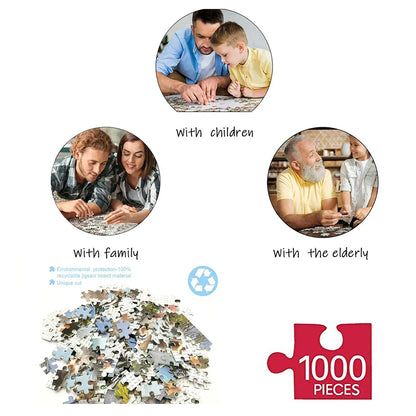 1000 Pieces Ocean Giant Turtle Jigsaw Puzzle Home Decor Adults Puzzle Games Family Fun Floor Puzzles Educational Toys for Kids