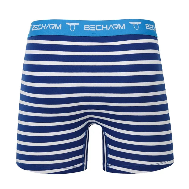 Men's Panties Boxers Shorts Printing Stripe Large Size U-shaped Set of Men Underpants Male Briefs Sexy Clothing Short Loose Long