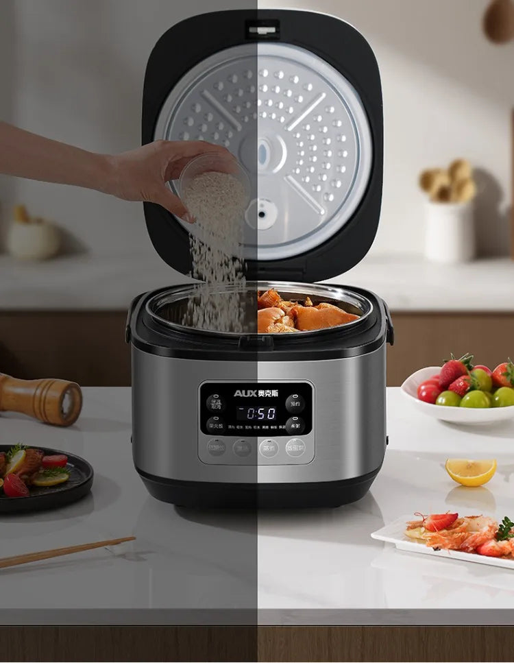 Low sugar rice cooker rice soup separation steaming 2-3L uncoated stainless steel rice cooker timer reservation