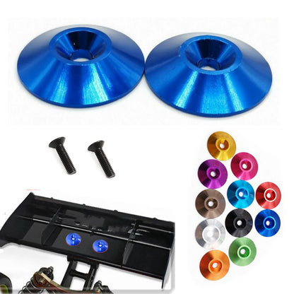 New Aluminum Tail Wing Gasket M3 Countersunk Screws Washers for 1/8 1/10 Scale Off Road Buggy Monster Truck Crawler RC Dift Cars