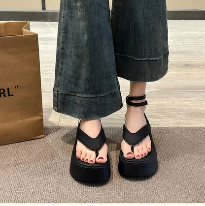 Summer Women Platform Wedges Heel Sandals Fashion Clip Toe Ladies Elegant Party Dress Gladiator Sandalias