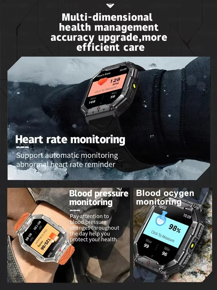 2025 New Men's Smart Watch 360 * 360 HD Touch Screen Sports Waterproof Smartwatch Health Monitoring Bluetooth Call Smart Watches