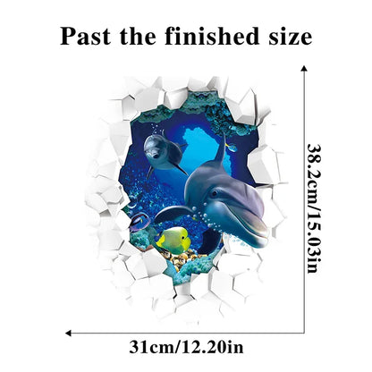 Toilet Sticker Strong Adhesive Toilet Sticker Decorative Sea Fish Toilet Sticker Waterproof Adhesive For Home 2025 Christmas