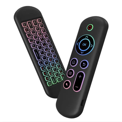 2.4GHz Wireless M5 Air Mouse BT 5.2 Mini Keyboard Backlit Remote Control IR Learning Remote Control for PC Android TV Box