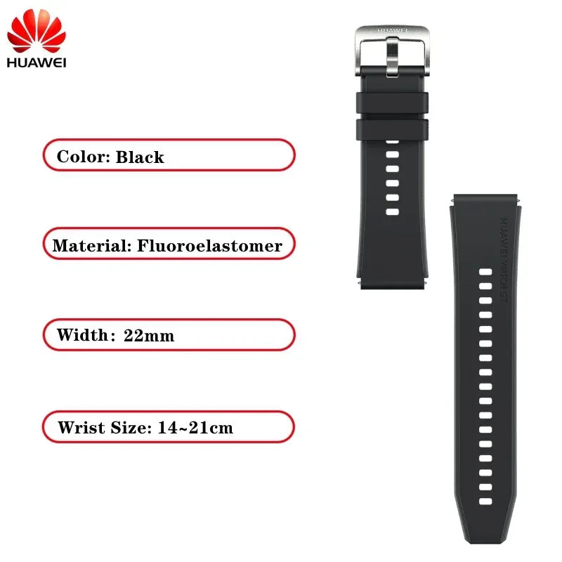 Original FKM Rubber Sport Band for Huawei GT3pro 46mm Titanium Watch Strap GT3 PRO Genuine Leather Band