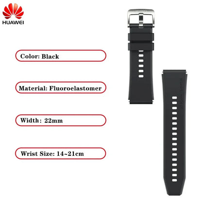 Original FKM Rubber Sport Band for Huawei GT3pro 46mm Titanium Watch Strap GT3 PRO Genuine Leather Band