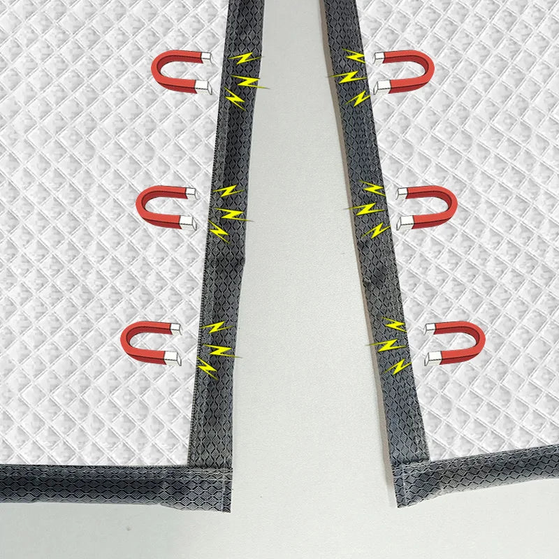Gray magnetic cotton door curtain, thickened, warm, windproof, partition curtain, soundproof, cold proof, blackout curtain
