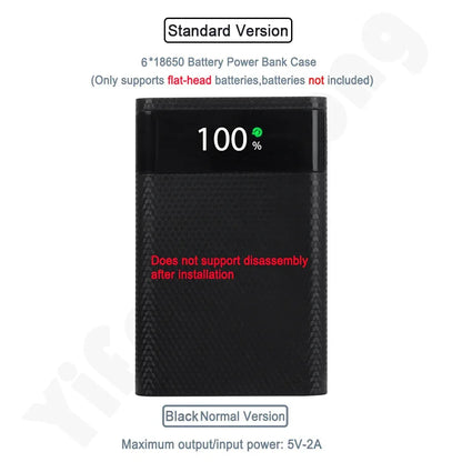 18650 Battery Power Bank Box 22.5W Fast Charging LCD Display 20000Mah Power Board For 6X18650 Battery Powerbank Case