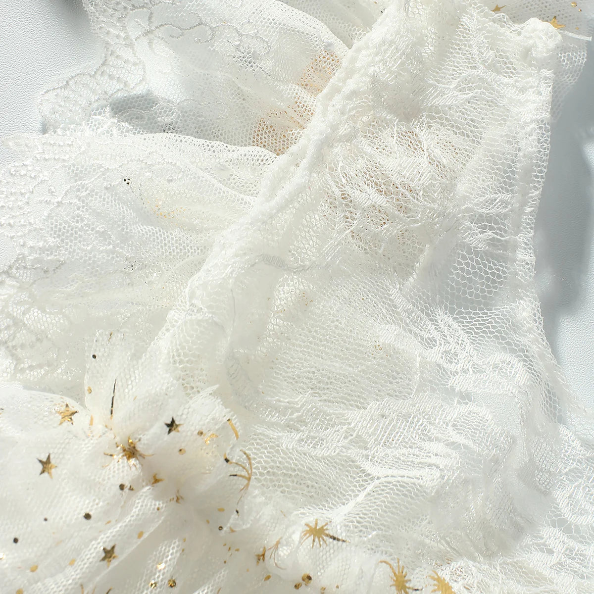 2Pcs Newborn Photography Outfit Baby Girl Butterfly Glitter Star Lace Romper With Pearl Headband Infant Photo Props