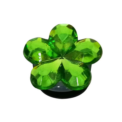 1PCS Bling Crystal PVC Shoe Charms Flower Heart Shaped Gem DIY Accessories Shoe Decorations Charms Transparent Diamond