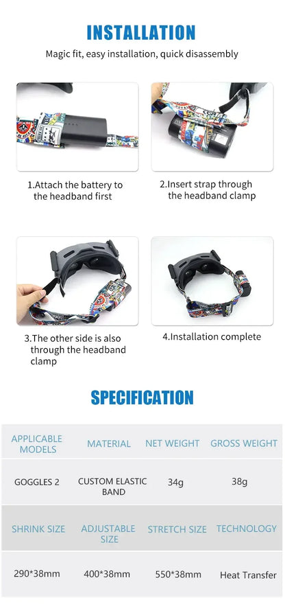 Goggles Head Strap Headband Elastic Straps for DJI Goggles 2 /FPV Glasses V2 for DJI Avata DJI FPV Drone Accessories